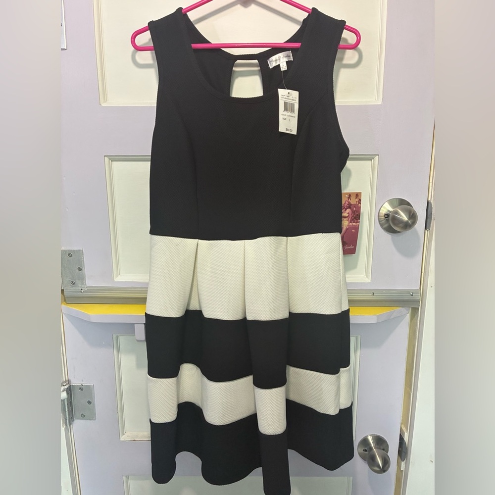 Emerald Sundae Black and White Party Dress